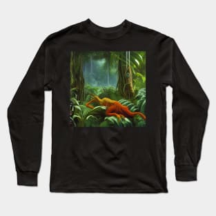 Digital Painting of a Beautiful Jungle With Tropical Leaves Long Sleeve T-Shirt